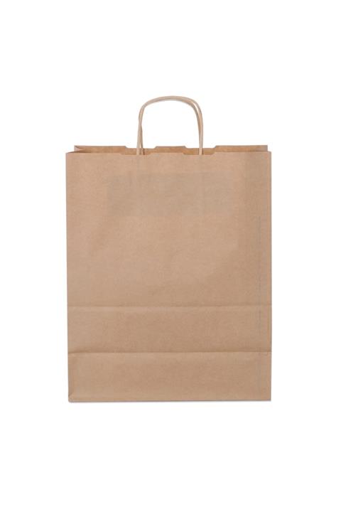 paketlemetezgahı Kraft Saplı Kağıt Çanta 25 Adet 45x50x14