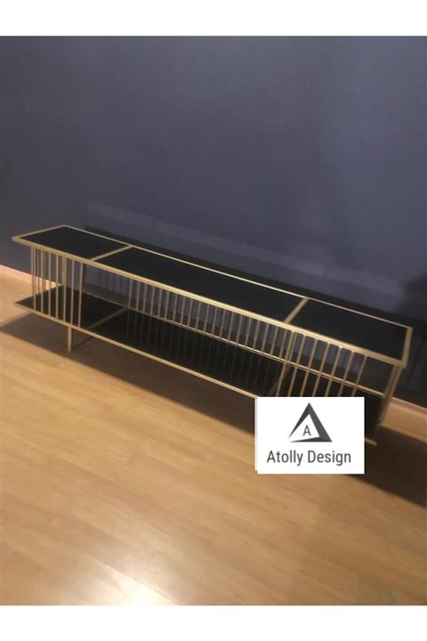 atolly design Metal Gold Tv Ünitesi