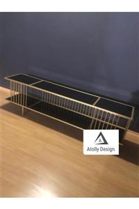 atolly design Metal Gold Tv Ünitesi