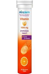 Miraderm C Vitamini 3lü Etki 1000 mg 20 Tablet Efervesan