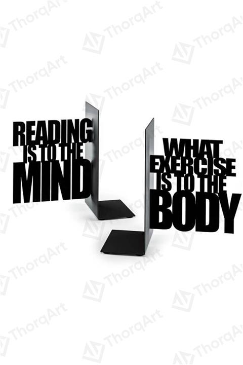 thorqtech Dekoratif Metal Kitap Tutucu Readıng Is To The Mınd/what Exercıse Is To The Body Organizer