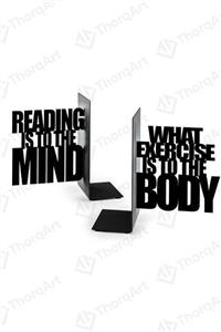 thorqtech Dekoratif Metal Kitap Tutucu Readıng Is To The Mınd/what Exercıse Is To The Body Organizer