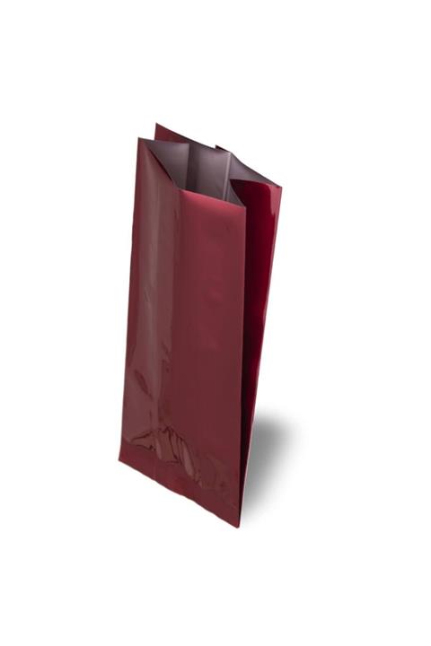 onlinepoşet Valfli Bordo Yandan Körüklü Alüminyum Torba 50 Adet - 12,5x40 Cm