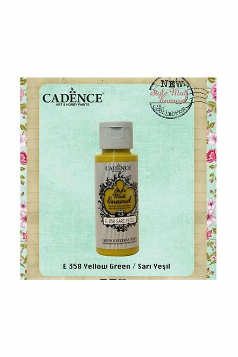 Cadence Style Matt Enamel Cam & Porselen Boyası 59 ml. E-358 Sarı Yeşil