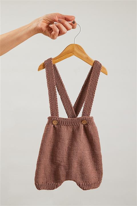 MiniMundoOrganic Unisex Bebek Mürdüm Pamuklu Salopet