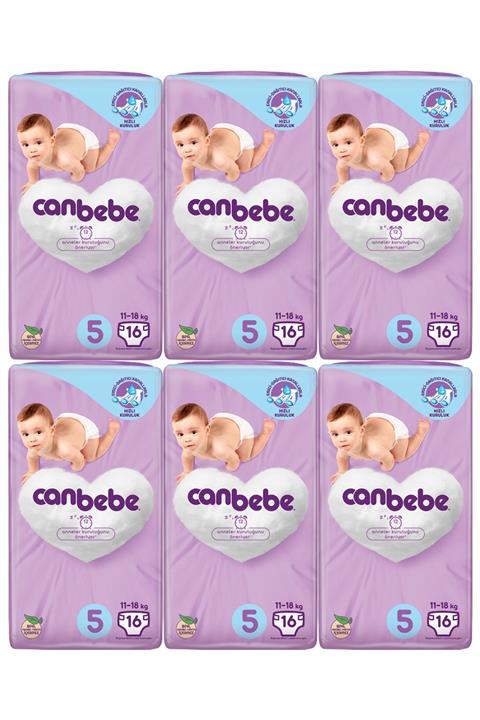 Canbebe 5 Numara Başlangıç Paketi 11-18 Kg 6 Paket 16 Adet