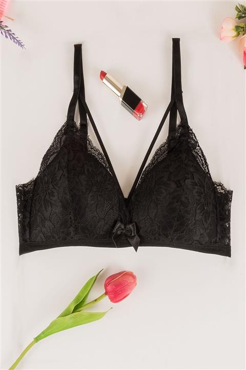 Yapıcı Underwear New Season 1210 Siyah Çapraz Pedli Bralet