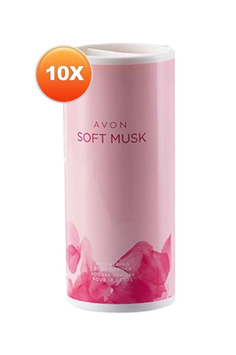 AVON Soft Musk Pırıltılı Vücut Pudrası 40 gr. Onlu Set