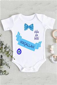 hamiletshirtum Erkek Bebek Beyaz Sünnet Baskılı Zıbın Body