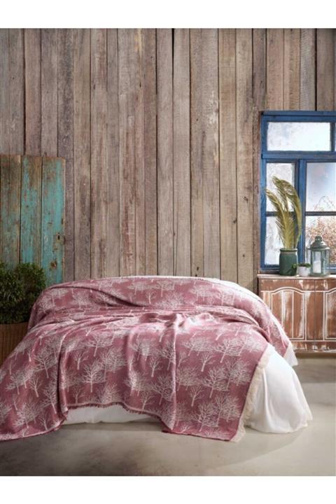 İpekçe Home Ipekçe Eliza Jakarlı Naturel Tek Pike Ağaç Mürdüm