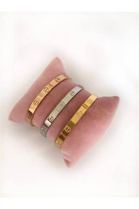 KOBA Unisex Altın Gümüş Rose Kombin Bileklik
