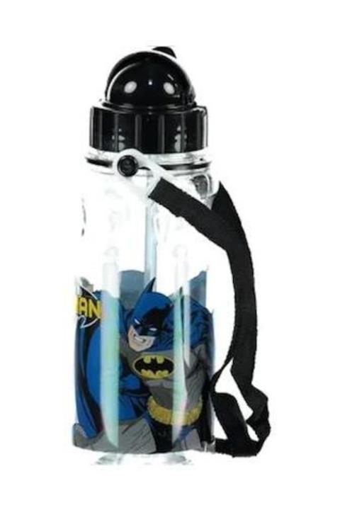 Hakan Çanta Batman Lisanslı Şeffaf Matara -  Su Matarası - Mavi Kapak
