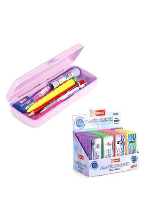 Mikro Pastel Renkli Tekli Kalem Kutusu M-70