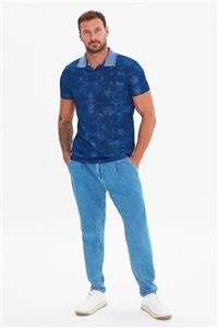 TRENDYOL MAN Lacivert Erkek Slim Fit Kısa Kollu Batik  Polo Yaka T-shirt TMNSS21PO0259