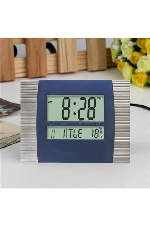 Kenko Duvar Saati Dijital Takvim Ve Termometreli Duvar Ve Masa Saati Kk-5851-m