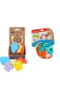 Kanz Tırtıl Top Çıngırak + Anahtarlar Dişlik Set