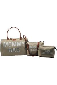 Babysi Mommy Bag Exclusive Tasarım 3 Lü Set Bej Baby Anne Bebek Bakım Ve Kadın Çantası