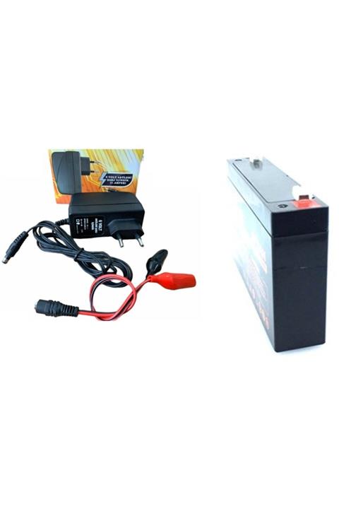 ATAEXPRESS Pilsan Uyum 6v 7ah 6 Volt 7 Amper Kuru Tip Akü + 6 Volt Akü Için Adaptör Şarj Cihaz Şarz 2li Set 1a