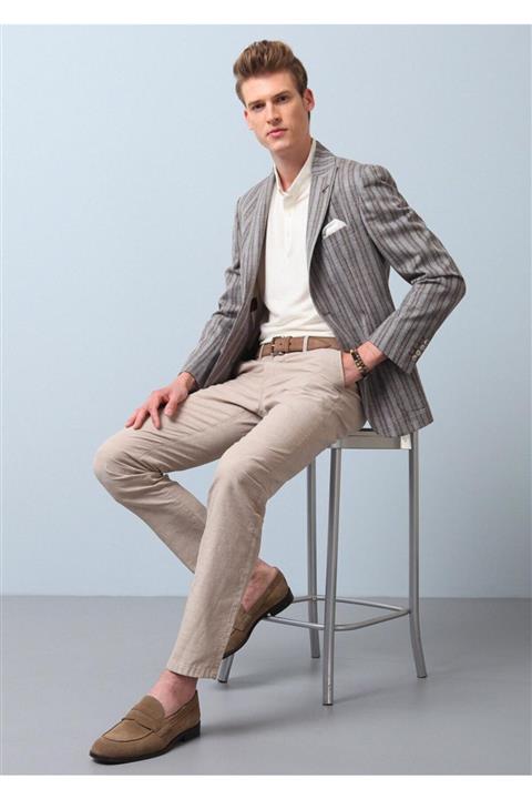 Ramsey Çizgili Dokuma Ceket