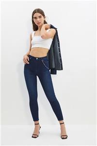 TRENDYOLMİLLA Koyu Mavi Yüksek Bel Skinny Jeans TWOAW22JE0838