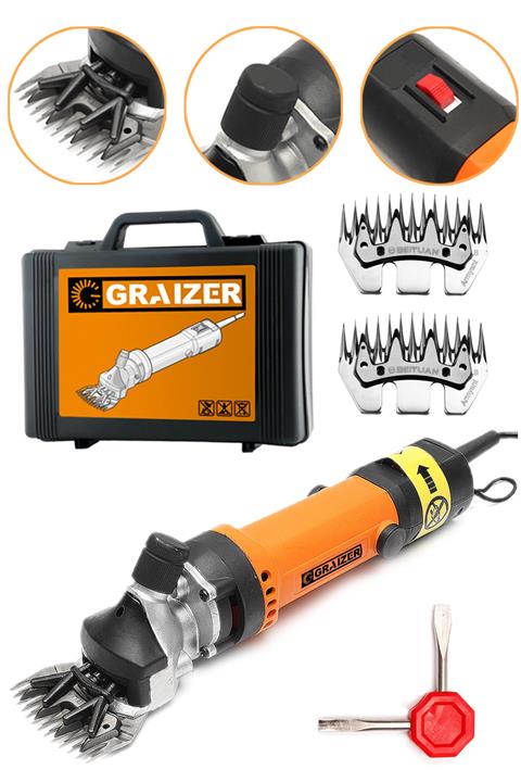 Graizer Metal Şanzuman Koyun Keçi Kirkma Kirpma Makinesi 1600 Watt