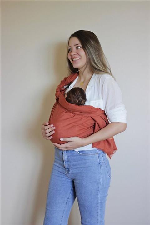 MİNİKKUŞ BABY SLİNG %100 Keten Halka Slıng Tarçın