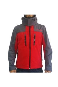 Lemigo Softshell Kapşonlu Mont Kırmızı-gri Xl