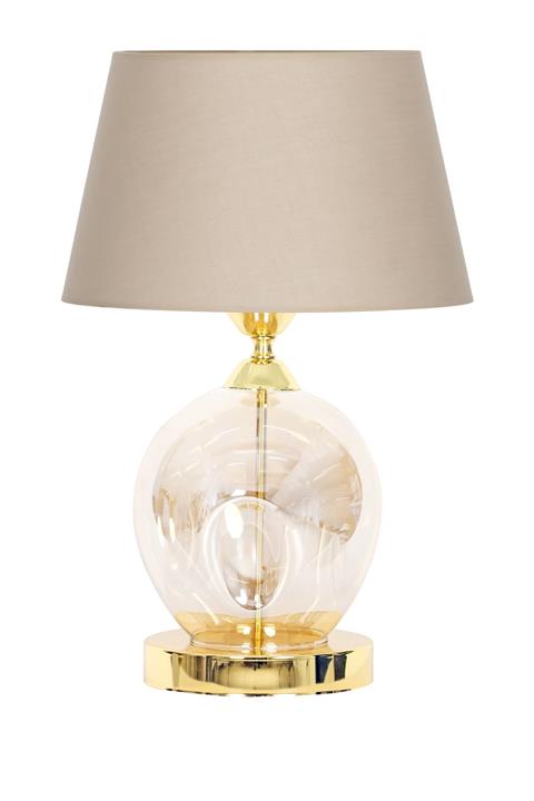 Vinner Nation Gold Metal Ayaklı Cam Abajur - Krem