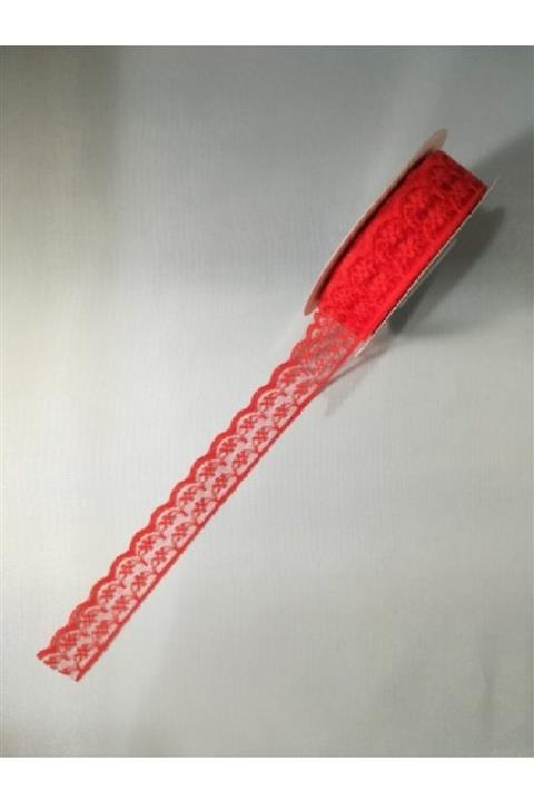 HAS İNCİ 2 Cm Kırmızı Dantelli Kurdela