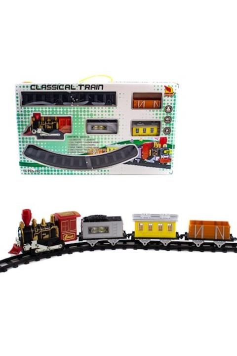 sunman oyuncak Oyuncak Tren Klasik Tren Işıklı Sesli 14 Parça Raylar Takıldığında 135 Cm Uzunluk 73 Cm Genişliğinde