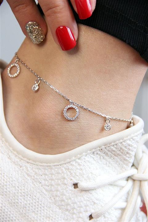 Argentum Concept Zirkon Taşlı Gümüş Halkalı Halhal - H004001