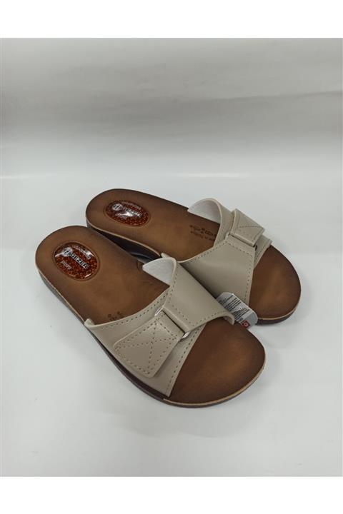 GEZER Kadın Bej Jel Taban Ortopedik Terliği