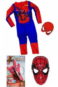 Tek Favorim Spiderman Çocuk Kostüm 2 Adet Maske Ve Ok Atan Eldiven