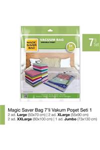 Magic Saver Bag 7'li Vakumlu Hurç-vakumlu Poşet Seti (2 L + 2 Xl + 2 Xxl + 1 Jumbo)