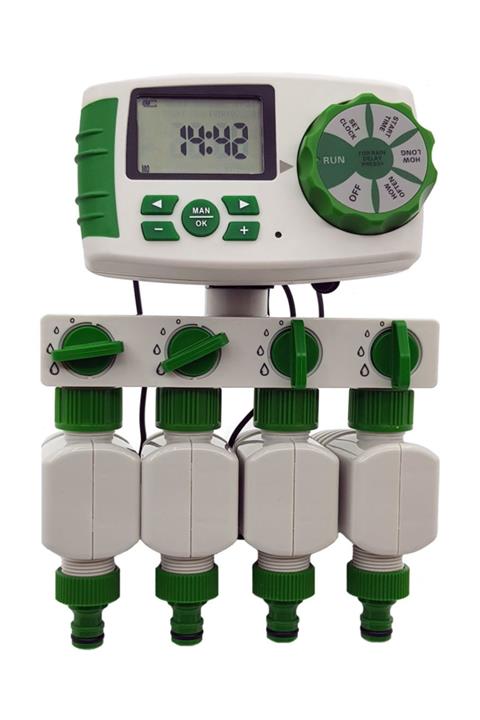 Akyol Garden Dört Çıkışlı Dört Selenoid Valflı Dijital Bahçe Sulama Bilgisayarı Timer