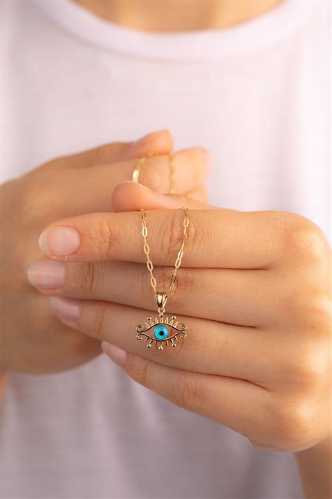 YAVUZ KUYUMCULUK Altın Geniş Forse Göz Kirpik Kolye