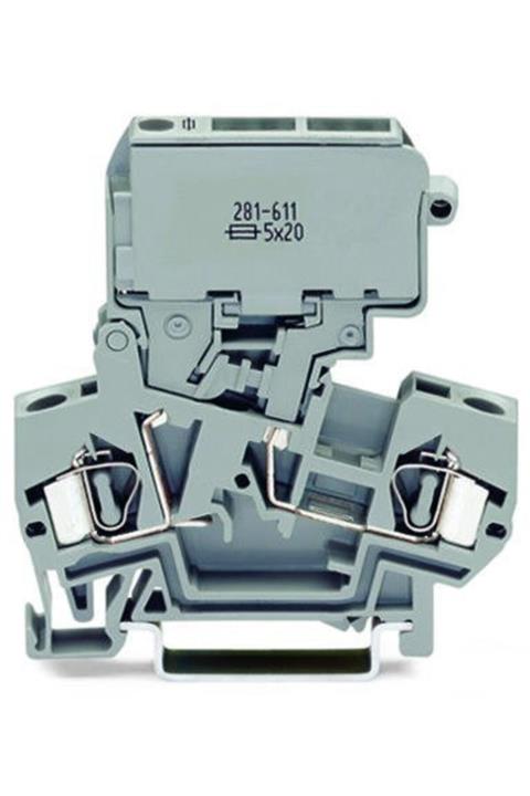 WAGO 281-611 2,5-4mm²  Gri Sigortalı Ray Klemens
