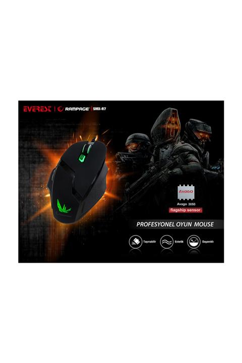 Everest Rampage Smx-r7 Siyah 4000 Dpi Gaming Mouse