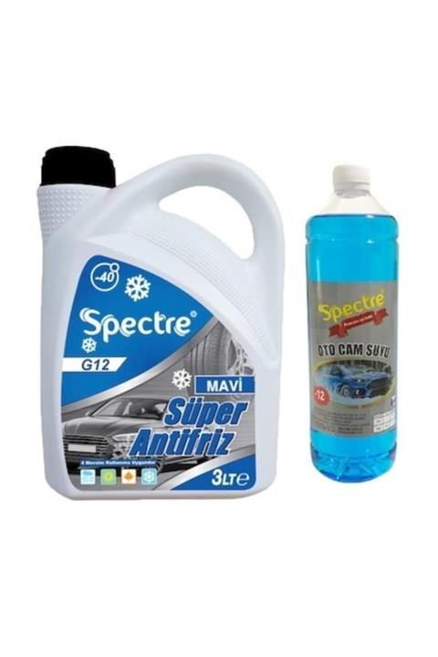 SPECTRE G12 Mavi - 40 Derece Antifriz + Antifrizli Oto Cam Suyu