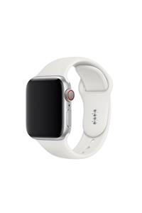 Bilişim Aksesuar S M Beden Apple Watch 2 3 4 5 6 Uyumlu Se 38 Mm 40 mm Spor Sililkon Kordon Beyaz