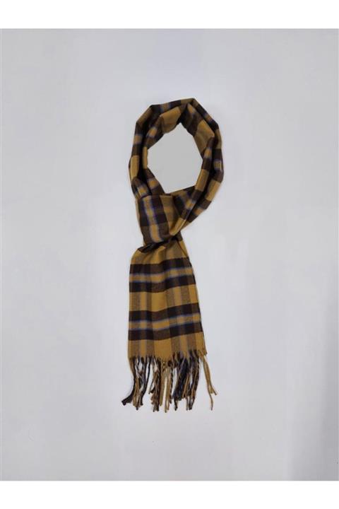 Marka Kanas Açıkkahve - Kareli Atkı Şal ( Unisex )