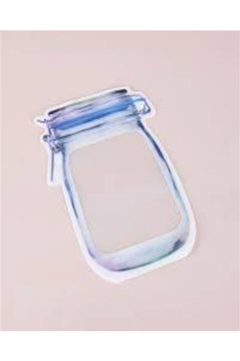 MOR SALKIM HOME Kavanoz Görünümlü Kilitli Bakliyat Saklama Poşeti 2 Adet Büyük