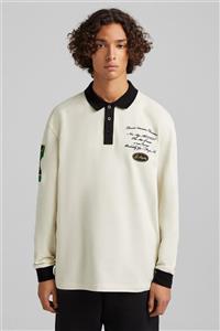 Bershka Kolej Yamalı Rugby Polo T-shirt