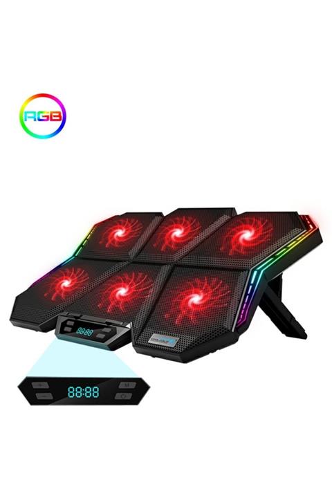 Streak Rgb Işıklı 6 Fanlı Standlı Notebook Laptop Soğutucu Ayarlanabilir