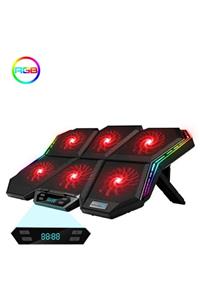 Streak Rgb Işıklı 6 Fanlı Standlı Notebook Laptop Soğutucu Ayarlanabilir