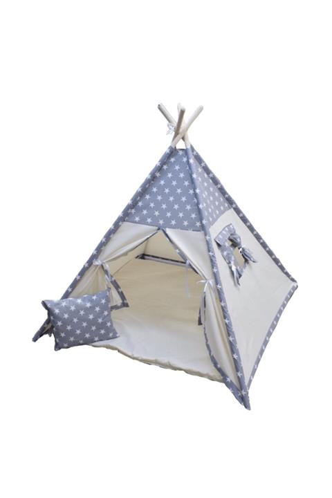 ConconBebe Cocuk Çadırı Devrileyen Toplanmayan Çocuk Oyun Çadırı Kızıldereli Çadırı Oyun Evi Gri Yıldızlı