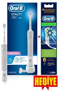 OralB Sensi Ulra Thin D100 Şarj Edilebilir Diş Fırçası + İkili Yedek Başlık Hediye