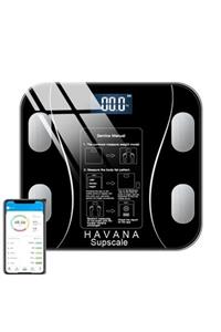 Havana Baskül Tartı Akıllı Bluetooth Usb Şarj Edilebilir Lcd Dijital Ekran Ev Vücut Yağ Ölçeği