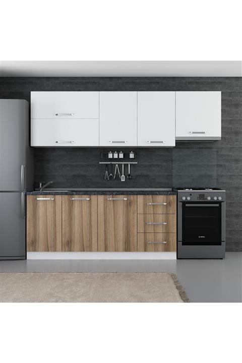 Minar 250 Cm Mutfak Dolabı Beyaz Dore 250-d7