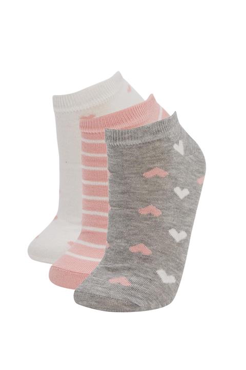 DeFacto Kadın Çok Renkli Desenli 3'Lü Patik Çorap V9725AZ21HS